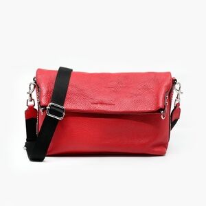 AIMEE KESTENBERG Radiant Red Pebbled Leather Convertible Crossbody